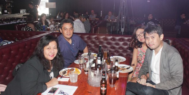 from left: PUPIL Mgr Dang Cabuhat, Market Monitor Ent. Editor Alvin Dacanay, Liz Timbreza and Philbert Dy. MasterChef Asia visited URBN Bar & Kitchen 28th St, Bonifacio Global City, Taguig. Photo by Jude Bautista